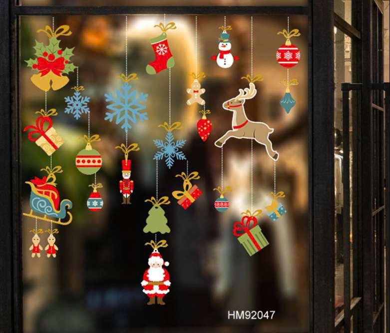 Decal Dán Trang Trí Noel Dây Treo Hoa Tuyết– HM92047 (60x90cm)