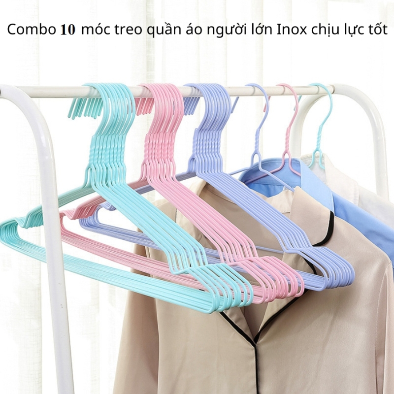 Combo 10 Móc treo quần áo nhiều màu