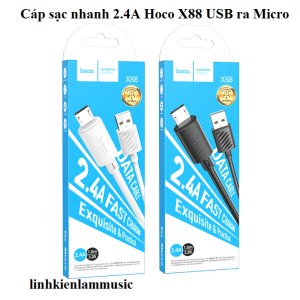 Cáp Sạc Nhanh 2.4A Hoco X88 USB Ra Micro