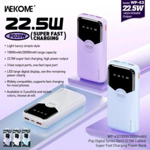 Pin Dự Phòng Sạc Nhanh 22.5W Wekome WP-43 10.000mAh BP