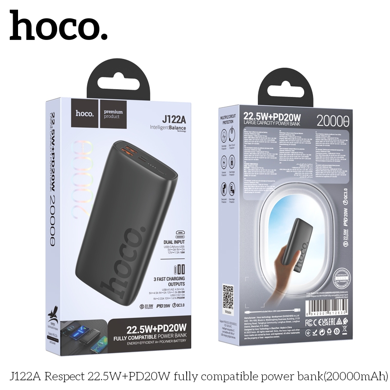 Pin Dự Phòng Sạc Nhanh 22.5W Hoco J122A 20.000mah