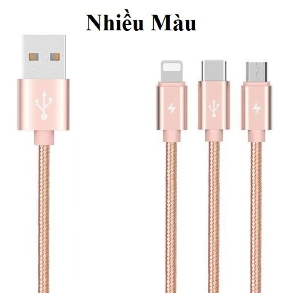 Cáp sạc dây dù 1M2 quấn khay USB ra IP Lightning