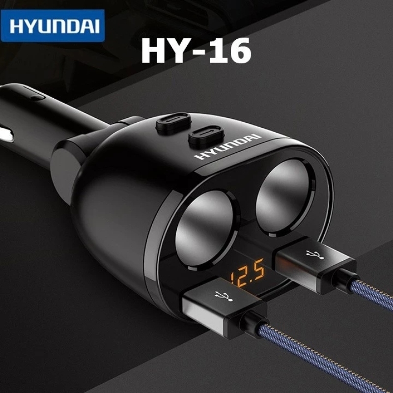 Cóc/ Tẩu Sạc ô Tô Hyundai HY-16 Có đèn Led Báo Hiệu điện áp