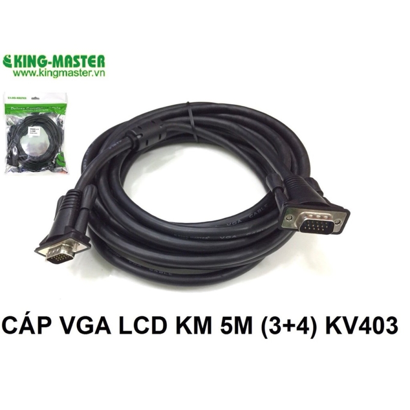 Cáp 2 đầu vga đen kingmaster km 3+4 dài 5M