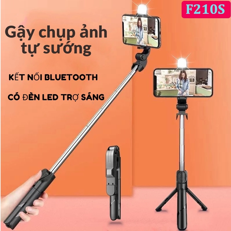 Gậy Chụp Hình 3 Chân Có đèn F210s