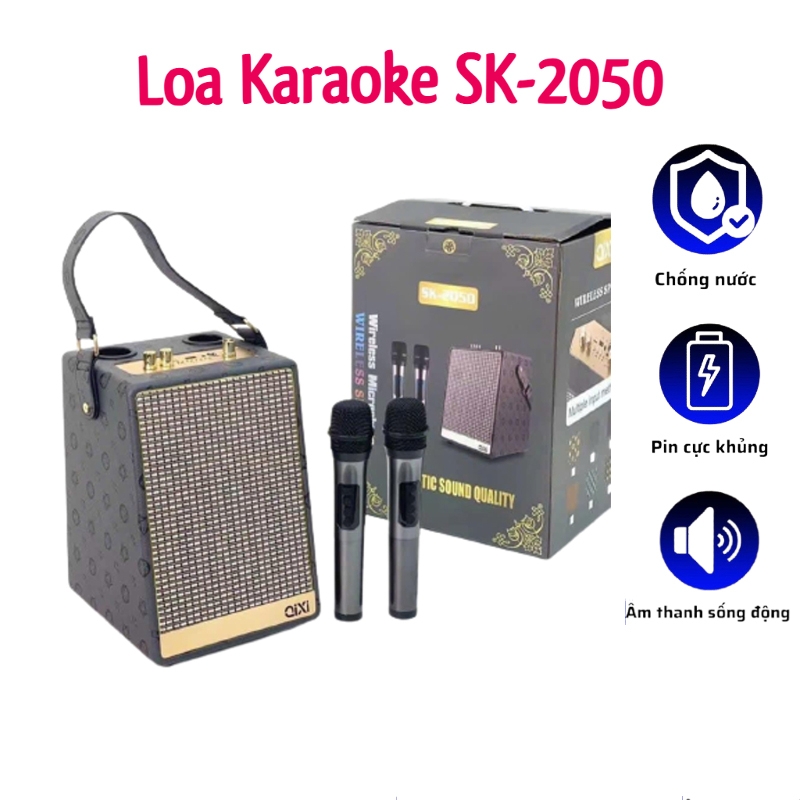 Loa Karaoke Bluetooth Qixi 2050. 2 Mic