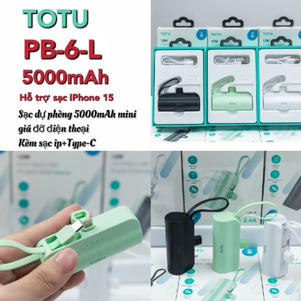 Pin Dự Phòng 12W Totu PB-6-L 5.000mah