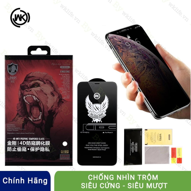 CƯỜNG LỰC CHỐNG NHÌN TRỘM WEKOME 4D IP 13 PRO , 13 PRO MAX, 14, 14 PRO, 14 Pro Max, 15 Pro, 15 Pro Max, 16 Pro, 16 Pro Max