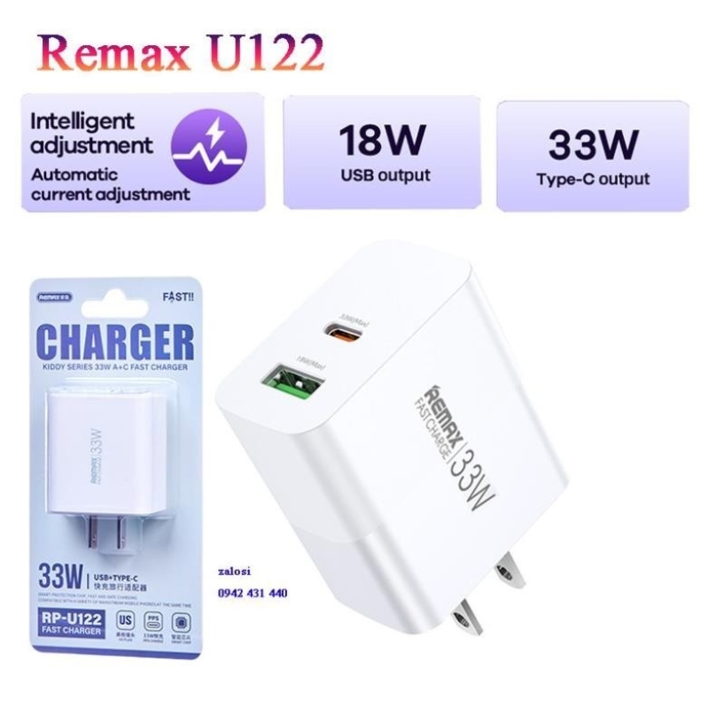 Cóc Sạc Nhanh 33W Remax RP-U122