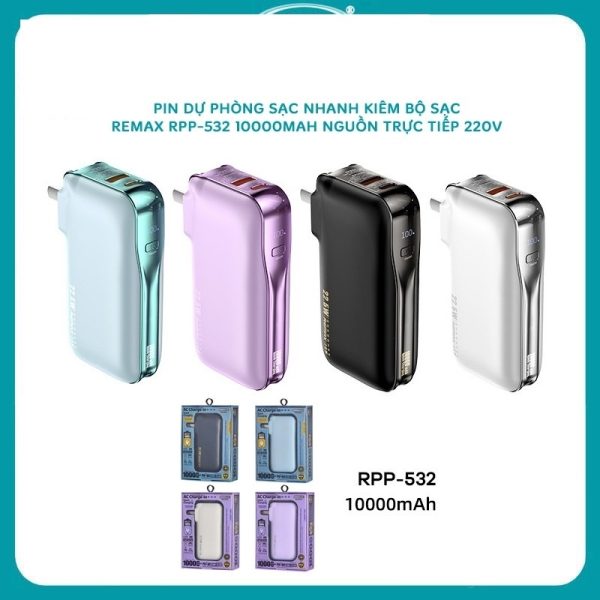 Pin Dự Phòng Sạc Nhanh 22.5W Remax RPP-532 10.000mah (BP)