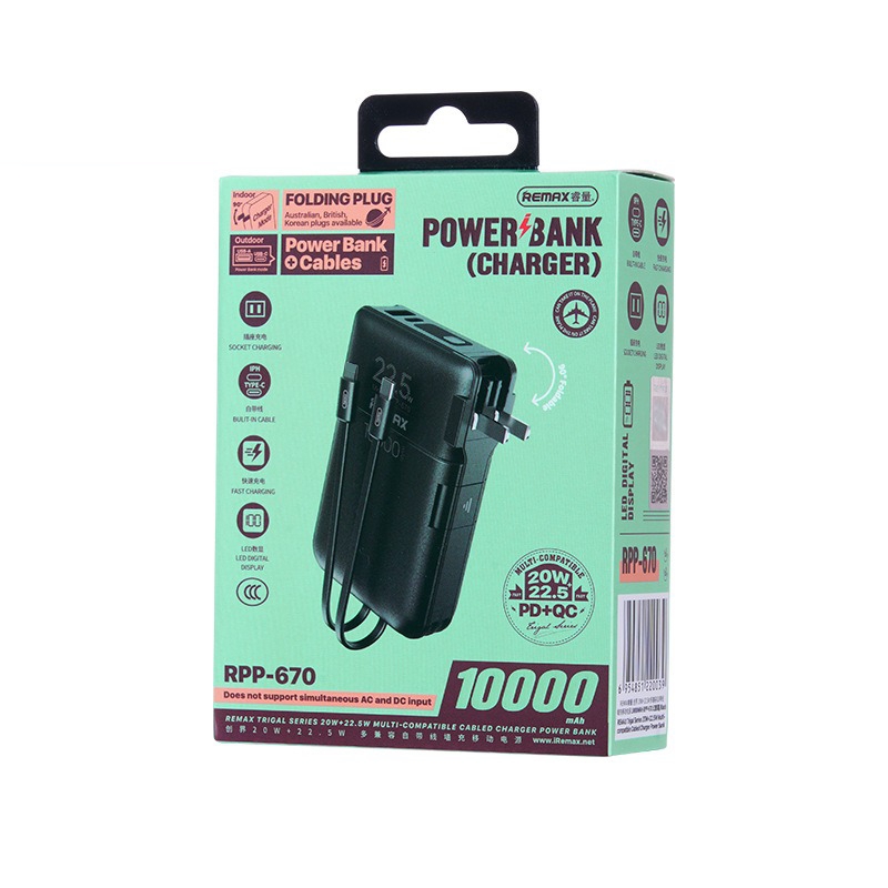 Pin Dự Phòng Sạc Nhanh 22.5W Remax RPP-670 10.000mah