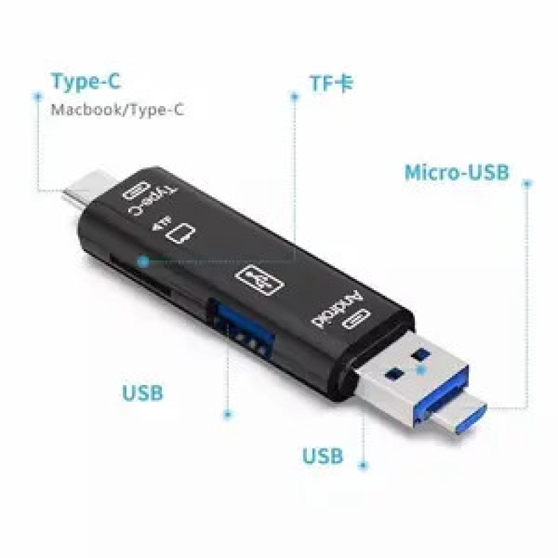 Đầu đọc thẻ nhớ USB - QTG - Type-c 2.0. 5in1