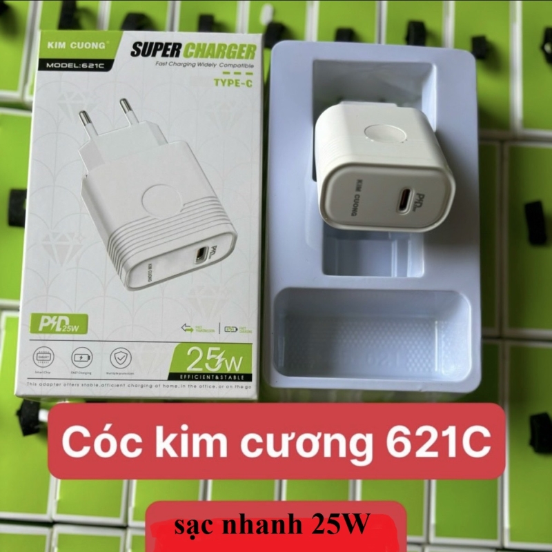 Cóc Sạc nhanh 25W Kim Cương 621C cổng Type-c