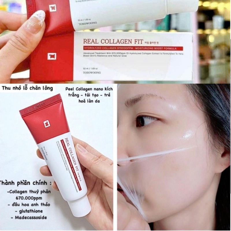 Nano căng bóng Real collagen fit Hàn Quốc 50ml