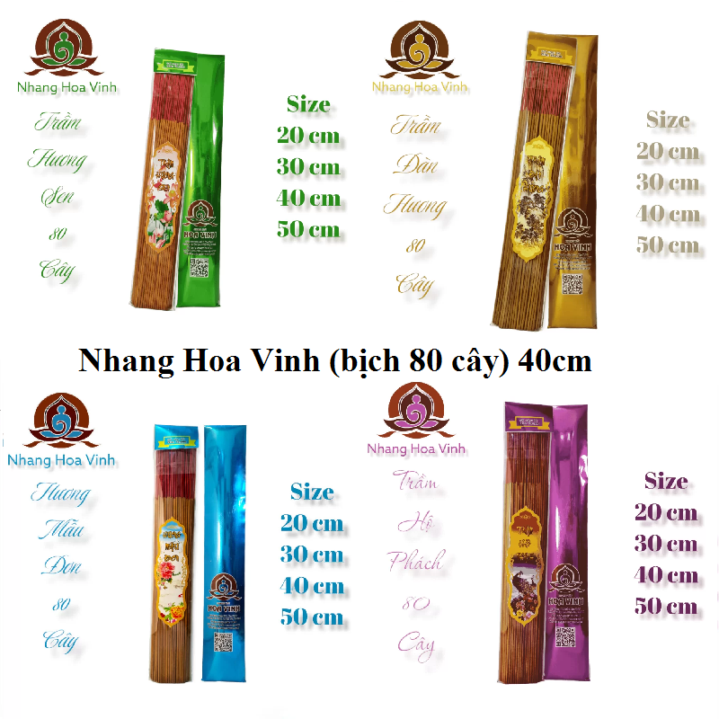 Nhang Hoa Vinh (bịch 80 cây) 40cm