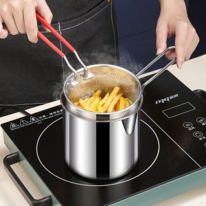 Nồi Chiên Ngập Dầu Có Giá Lọc Chất Liêu INOX