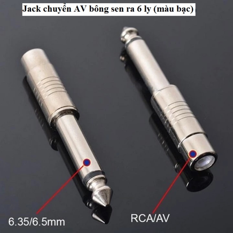 Jack Chuyển AV Bông Sen Ra 6 Ly (màu Bạc)