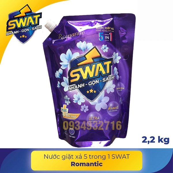 Nước giặt xã 5in1 swat romantic. túi 2.2kg