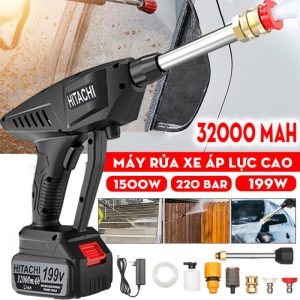 Máy Rửa Xe Cầm Tay Dùng Pin Hitachi (1 pin) 199V. hàng loại 1