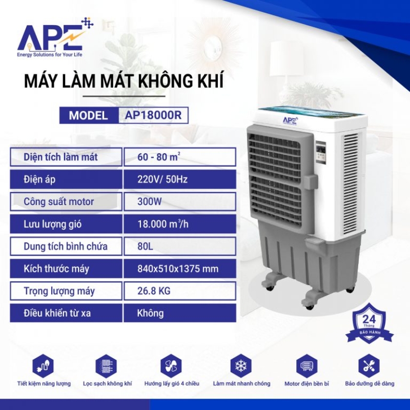 Quạt làm mát không khí APE AP18000R 300W (đặt trước 2 tiếng)