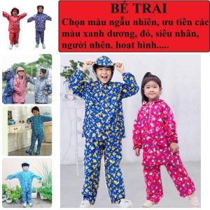 Áo Mưa Bộ Trẻ Em Vải Dù Nhiều Hình Số 4 (25-30kg)