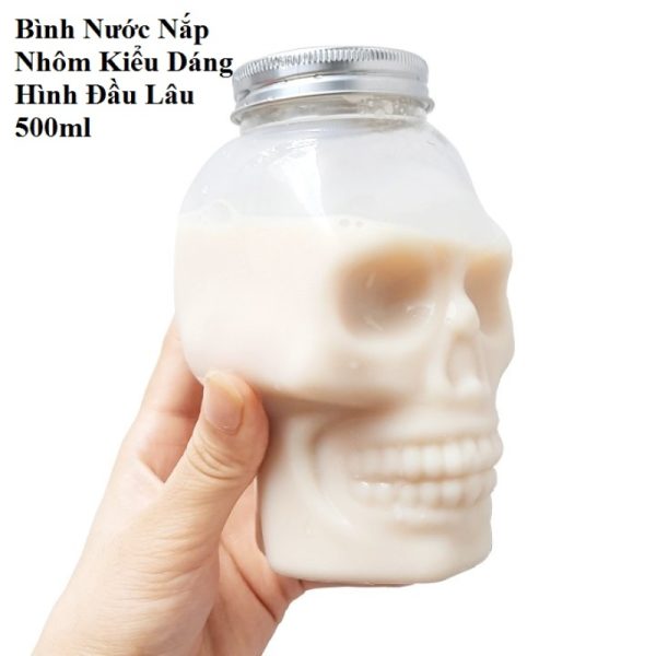 Bình Nước Nắp Nhôm Kiểu Dáng Hình Đầu Lâu 500ml