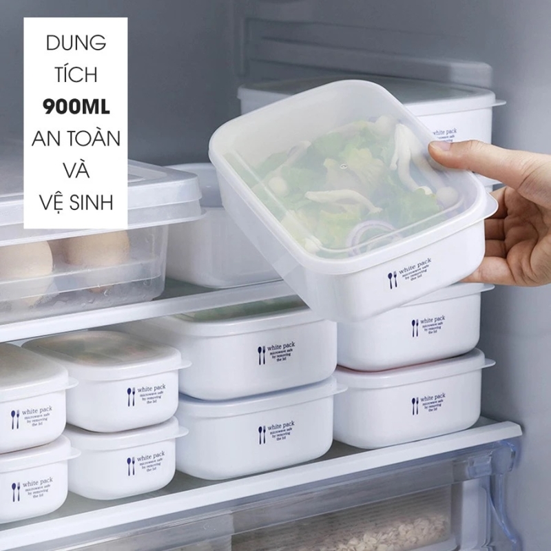 Hộp Nhựa Đựng Thực Phẩm White Pack 900ml