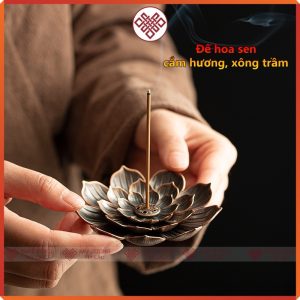 Lư Hương Đốt Nhang Hình Hoa Sen 3 Tầng Cánh Xè