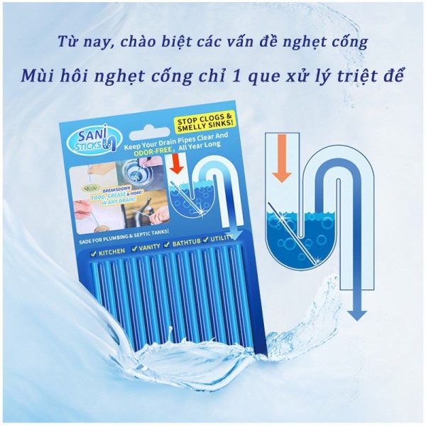 Bộ 12 que thông tắc cống sani