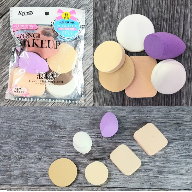 Bộ 6 Bông Mút Trang Điểm Keli Sponge Make Up