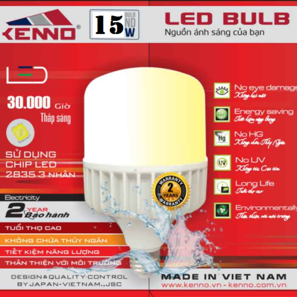 BÓNG ĐÈN BULD KENNO 15W-DM 3 CHẾ ĐỘ (HÀNG CTY)