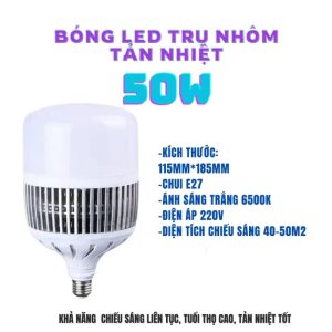 Bóng đèn Trụ Led Tản Nhiệt Bắt Muỗi 50w