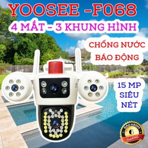 Camera Wifi 4 Mắt 3 Màn Hình Yoosee F068. 15MP