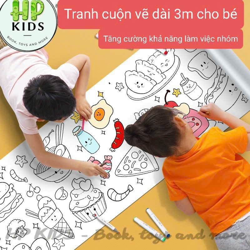 Cuộn Tranh Tô Màu 3M x 30cm