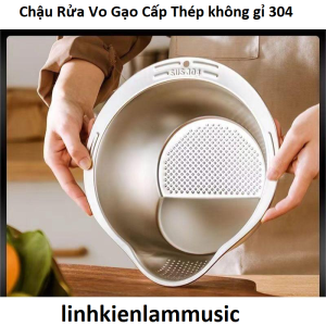 Chậu Rửa Vo Gạo Cấp Thép không gỉ 304