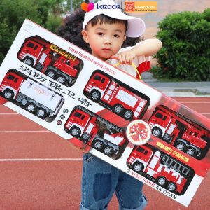 Set 6 Mô Hình Xe Cứu Hoả (Lớn) Hộp 72cm