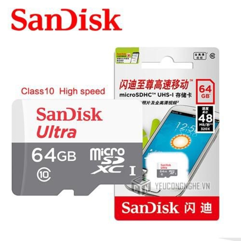 Thẻ Nhớ Sandisk Class 10 (Hàng Cty) 64GB