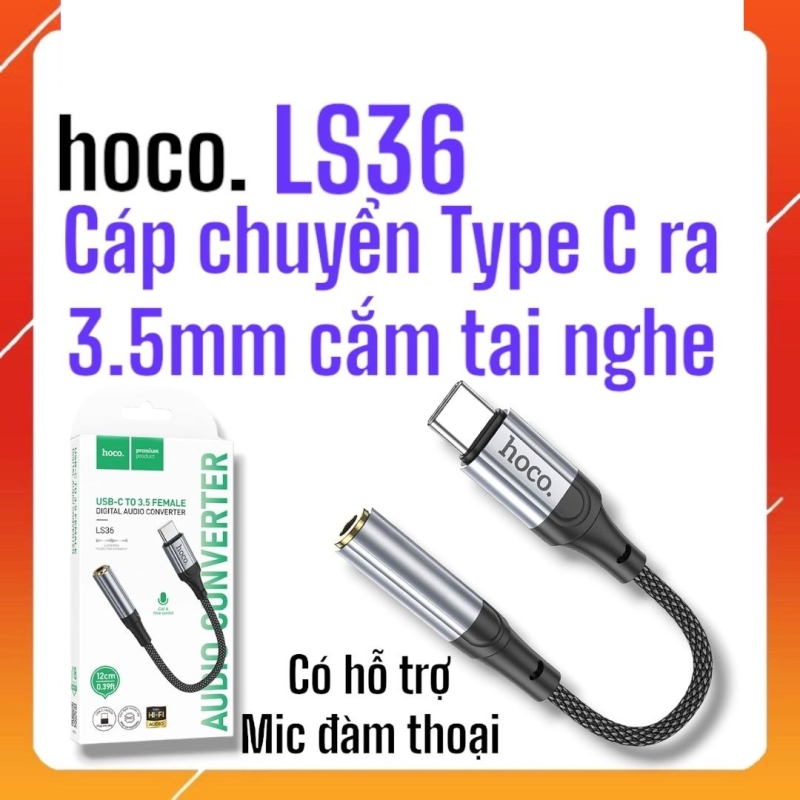 Cáp Chuyển Type-c Ra Tai Nghe 3.5mm Hoco LS36 12cm