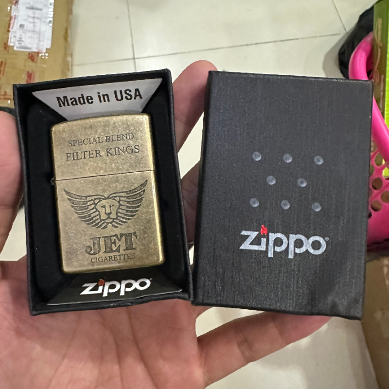 Hột Quẹt Zippo Jet Vàng (full Hộp Tem đỏ)