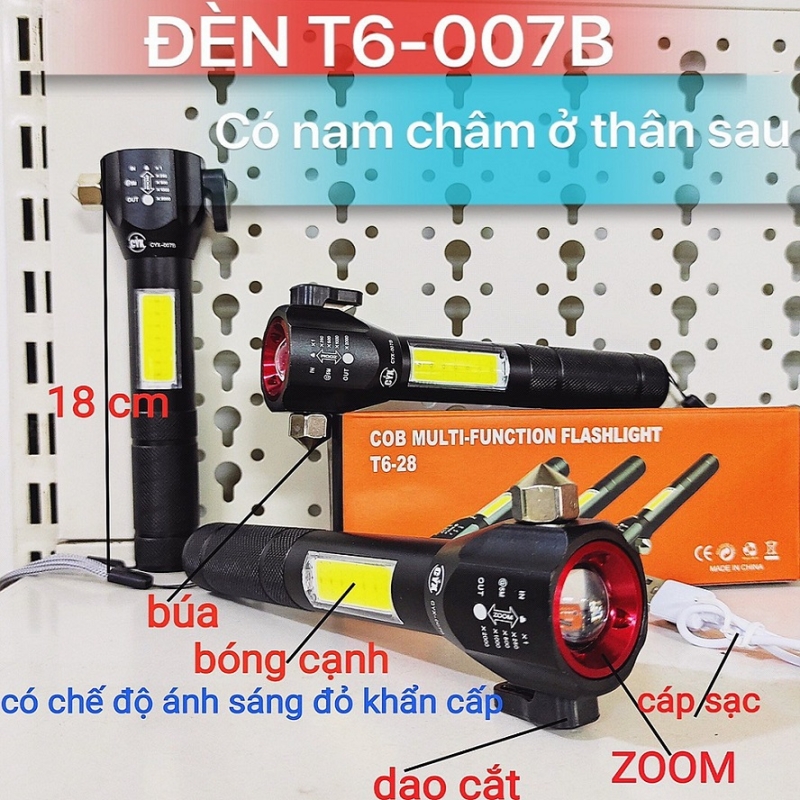 Đèn Pin Siêu Sáng Đa Năng 007B, T6-28