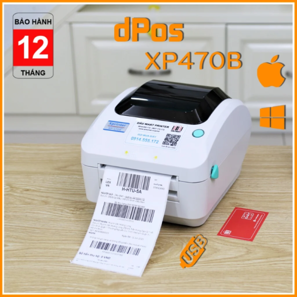 MÁY IN XPRINTER XP-470B IN ĐƠN HÀNG A6,A7