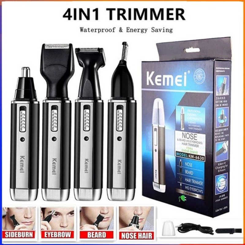 Tông Đơ, Cạo Râu, Tỉa Lông Mũi Kemei 6630 4in1