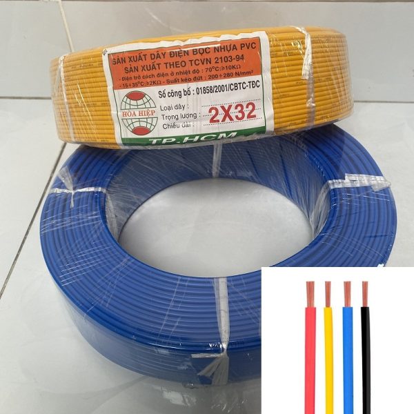 Dây Điện Đôi Hòa Hiệp 2x32 Tim Cuộn 90 Mét