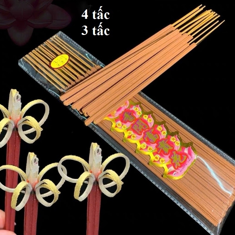 Nhang Nở Hoa Khai Hoa Phú Quý Tài Lộc Tép 18 Cây (4 Tấc)