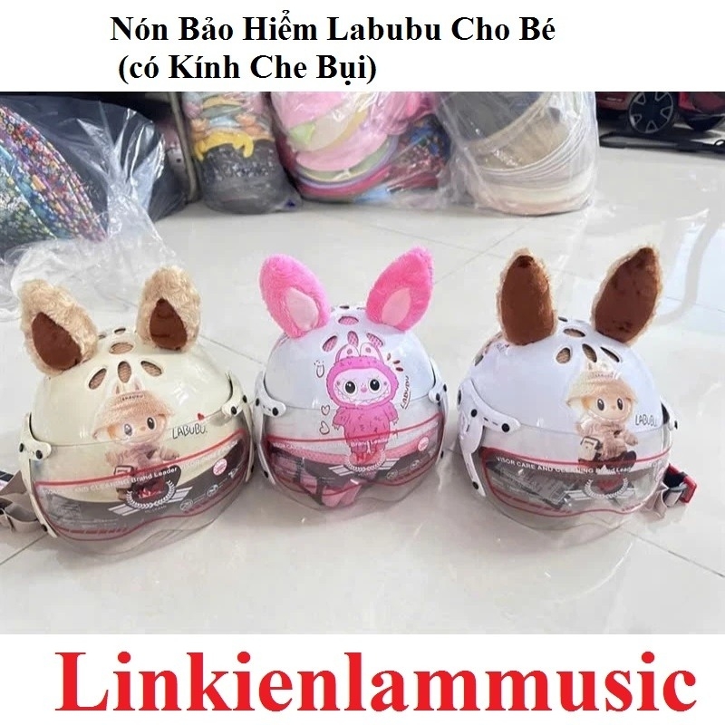 Nón Bảo Hiểm Labubu,baby Three Cho Bé (có Kính Che Bụi)