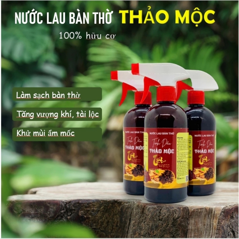 Nước Lau Bàn Thờ Tinh Dầu Thảo Mộc 500ML