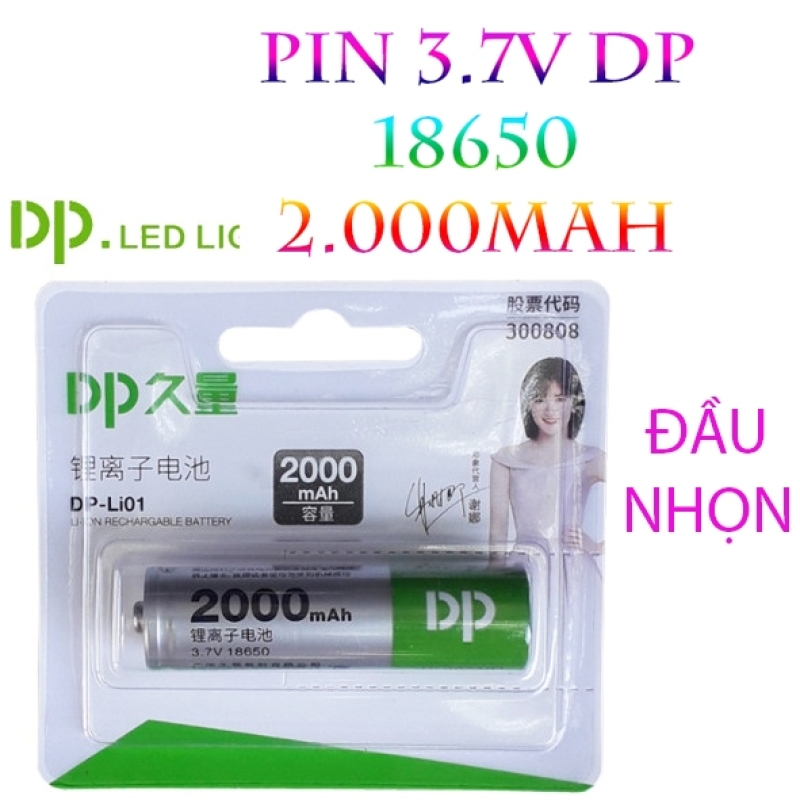 Pin Sạc 3v7 18650 DP 2.000mah Đầu Nhọn