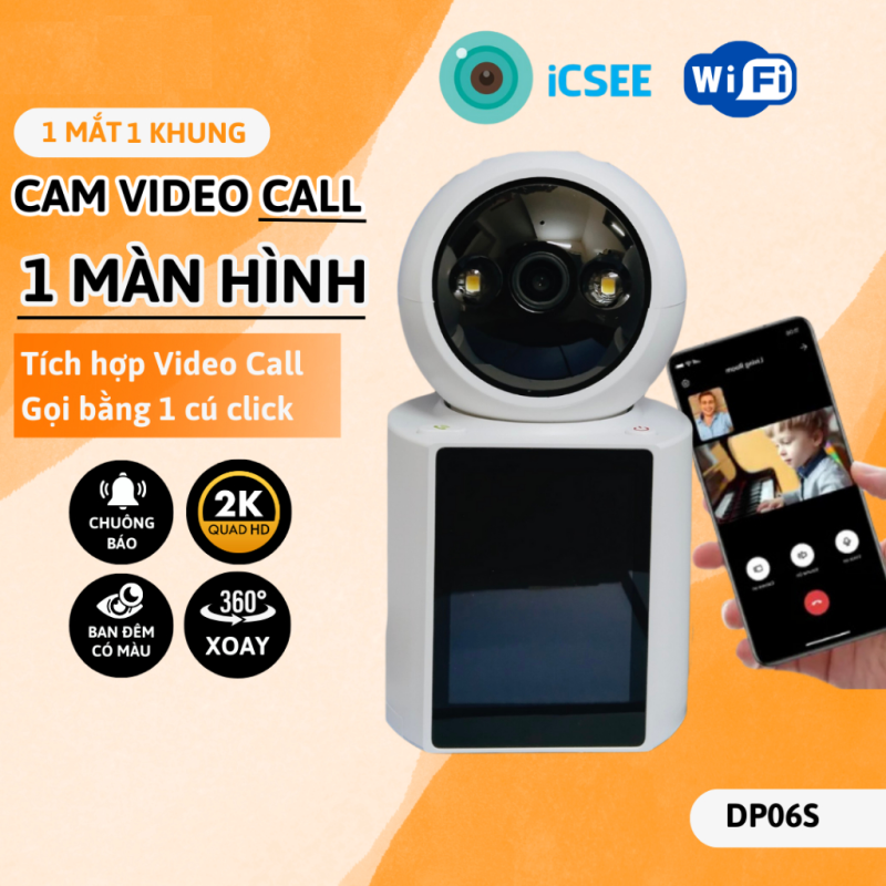 Camera IP Wifi DP06S App ICSEE Video Call, Thiết Kế Nhỏ Gọn