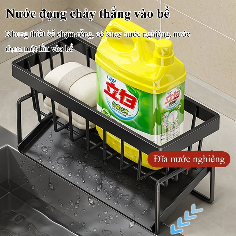 Kệ Để Vật Dụng Rửa Chén Khay Hứng Nước Nghiêng Sơn Tỉnh Điện Chống Rỉ