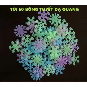 Bộ 50 Bông Tuyết Dán Tường Dạ Quang